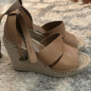 Treasure & Bond Tan Leather Espadrille Wedges